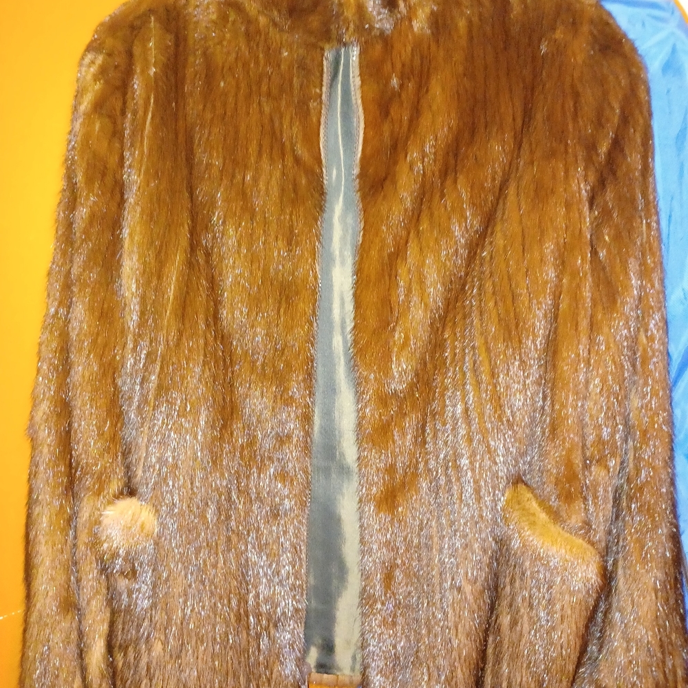 100% Real natural chocolate brown fur petticoat